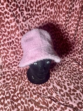 Pink Faux Fur Bucket Hat